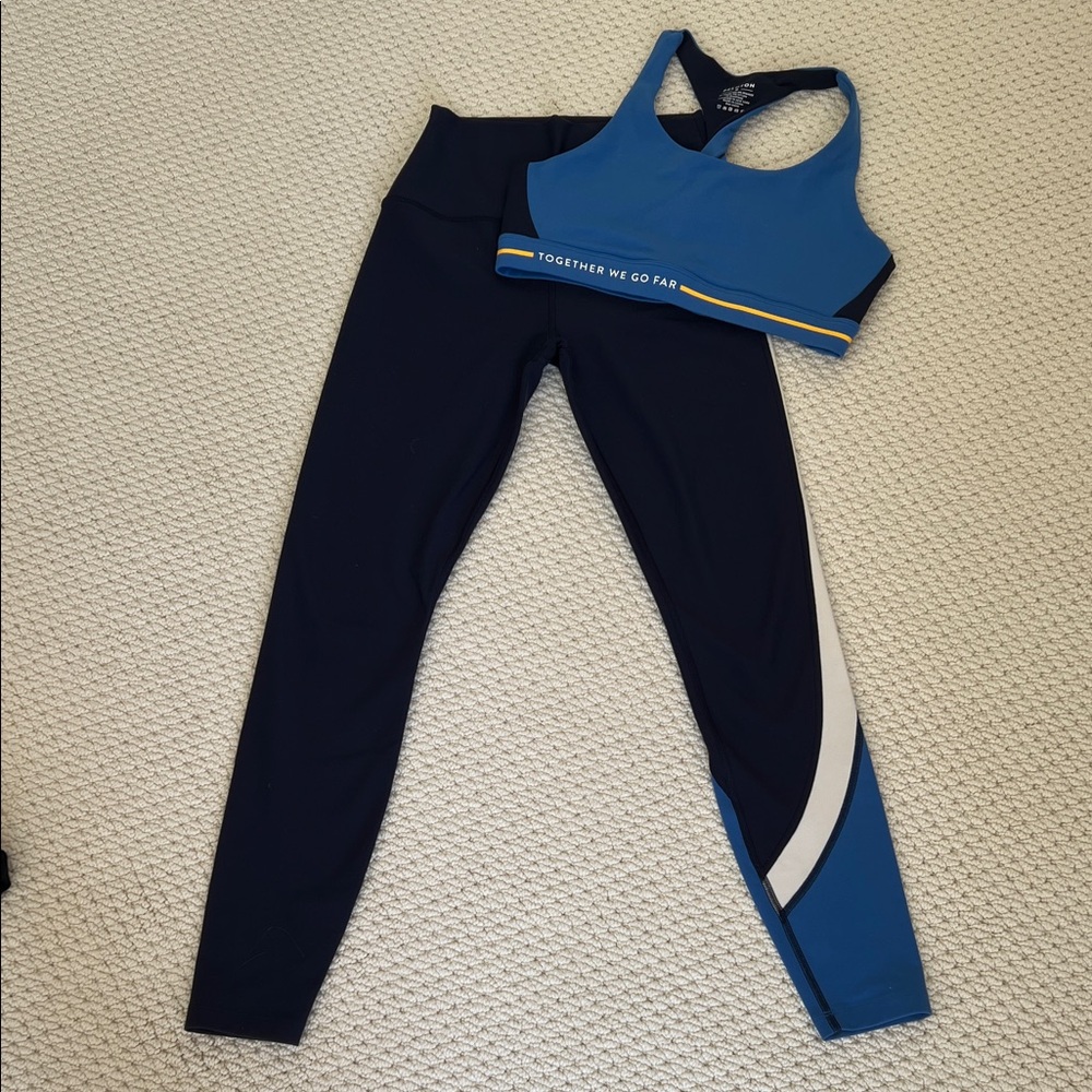 EUC Peloton bra and leggings set. Bra top is size medium, leggings small